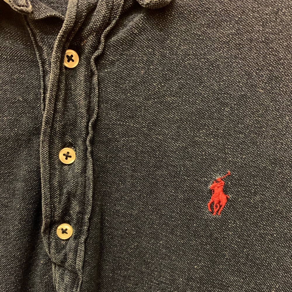 Long Sleeve Denim/Blue Polo Shirt - Ralph Lauren - Picture 6 of 6